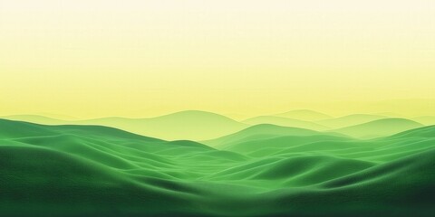 Obraz premium Serene abstract landscape of rolling green hills under gradient sky
