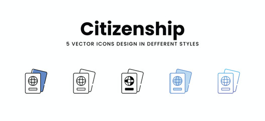 Citizenship vector icons set stock illustration