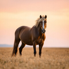 Fototapeta premium horse at sunset