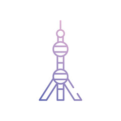 Oriental pearl tower vector icon stock illustration