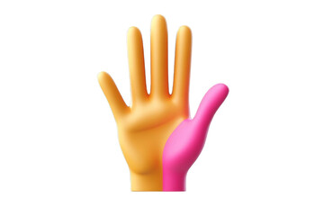 Obraz premium 3D Rendered Illustration Of Two Hands In Orange And Pink Isolated