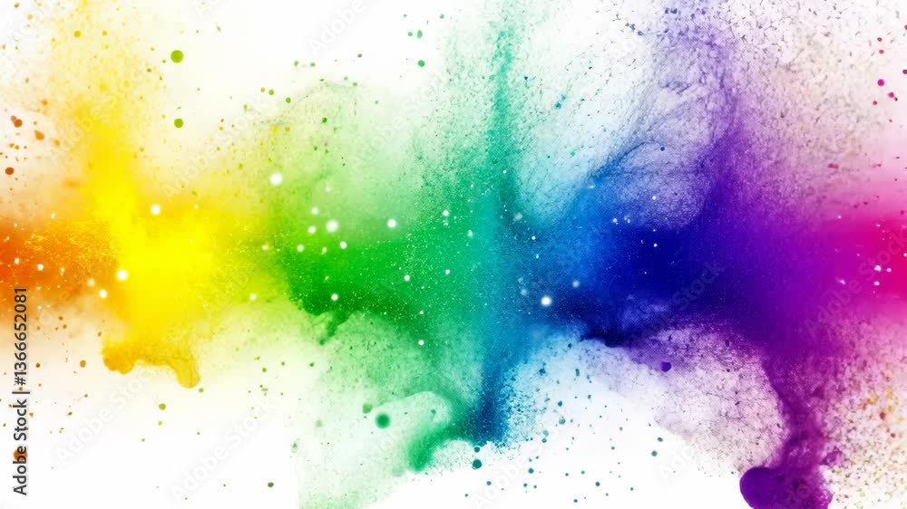 Poster colorful abstract splash of paint showcasing vibrant hues in a dynamic pattern with a smooth flowing