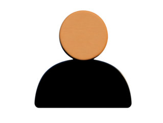 Abstract Wooden Person Silhouette Icon On Transparent Background
