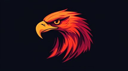 Fiery eagle head graphic