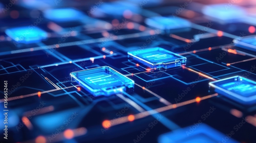Aufkleber a futuristic api integration concept with floating holographic connections.