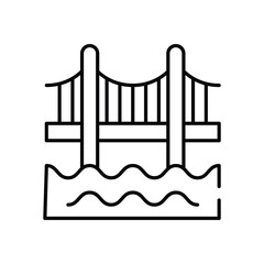 Golden Gate vector icon stock illustration