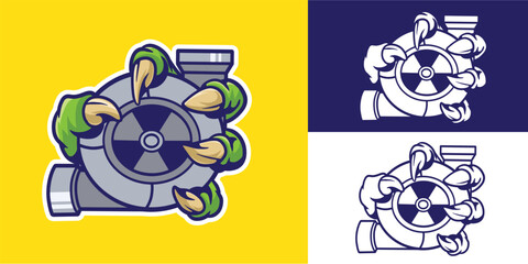 claw grab turbocharger good for logo, sticker, element design, etc © angga