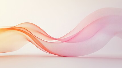 Abstract pink orange wave flowing, light background, design element