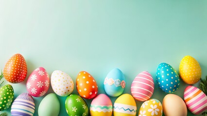 Obraz premium easter eggs on a blue background