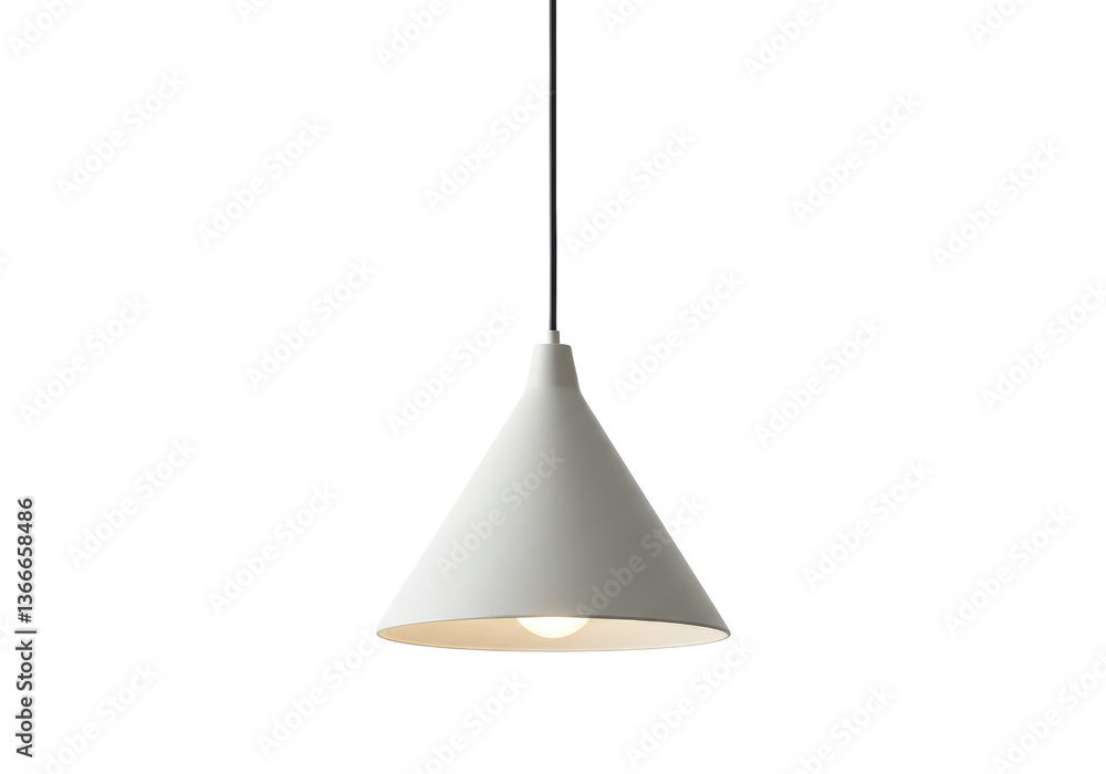 Poster a modern white pendant light fixture hanging from the ceiling with a simple and minimalist design st