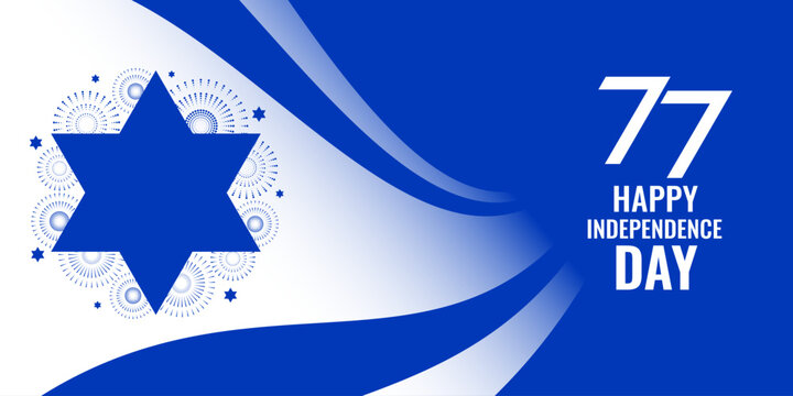 Israel Independence Day poster design, banner, card - 77th Independence Day Celebration. Vector design. - Powered by Adobe