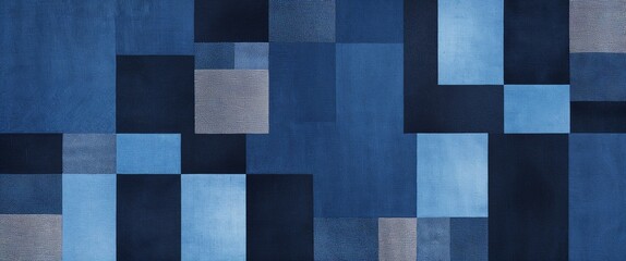 Fototapeta premium Blue denim fabric patches vector pattern abstract design illustration background