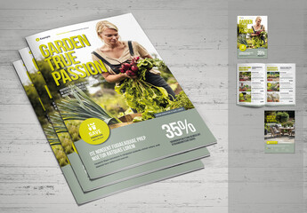 Project Design for Natural or Eco Products Folder Template in Green Shades