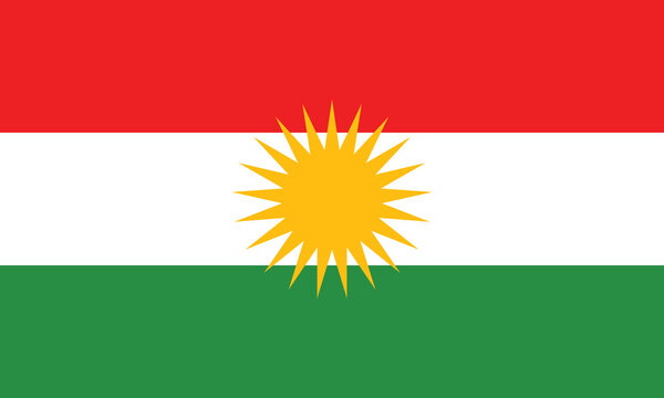 Kurdish flag displayed prominently with bold colors representing heritage and identity of the Kurdish people