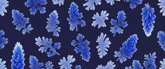 Sapphire frost tips vector pattern abstract design illustration background