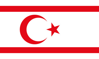 Flag of Northern Cyprus waving against a clear blue sky during a cultural celebration in Nicosia