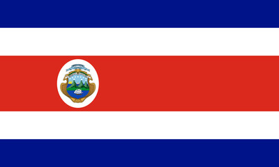 Costa Rica flag waving against a clear blue sky during a vibrant cultural celebration in the heart of San Jose