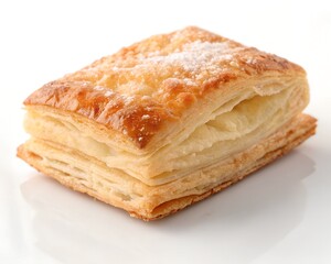 puff pastry desert on white background