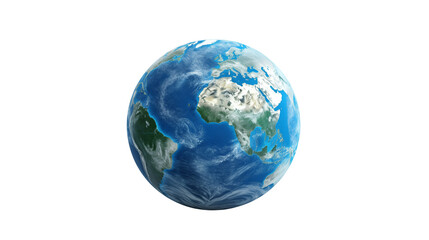 Fototapeta premium Earth globe with visible continents and swirling blue oceans