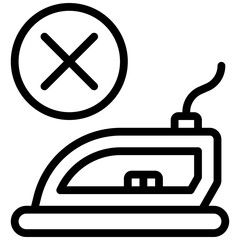 no iron laundry line icon