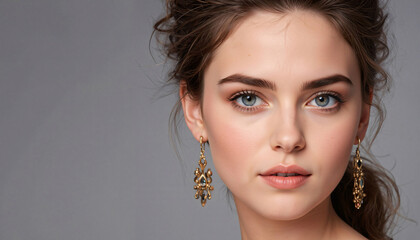 Portrait of a Woman with Elegant Earrings