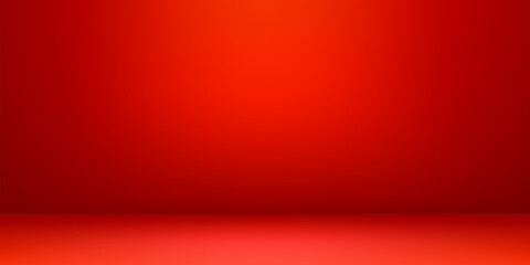 Red empty room bg, studio limbo light background with smooth lighting and a subtle glow, evokes festive and holiday atmosphere. Abstract 3d vector layout for product presentation, or festive promotion