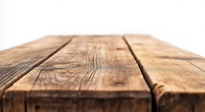 Canto de mesa de madeira, fundo branco isolado, r&uacute;stico, vintage, detalhes de m&oacute;veis, artesanato, textura de madeira, fotografia minimalista limpa, modelo de produto, imagem de alta resolu&ccedil;&atilde;o