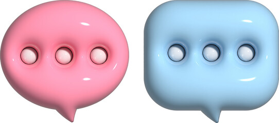 Cute speech bubble with 3D balloon effect