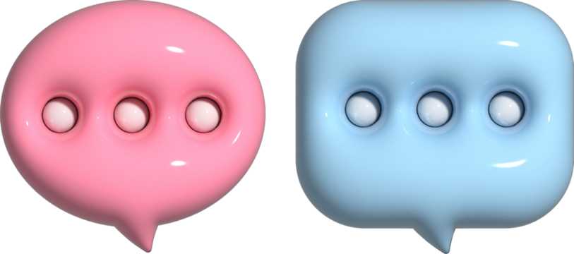 Cute speech bubble with 3D balloon effect