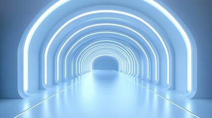 Naklejka premium Futuristic Light Tunnel Pathway