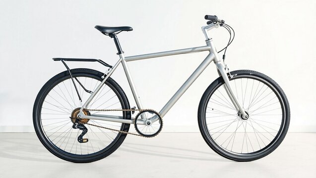 Plain urban bicycle mockup in 3/4 perspective angle - Powered by Adobe