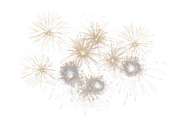 Obraz premium PNG White fireworks exploding in the sky night celebration pyrotechnic.