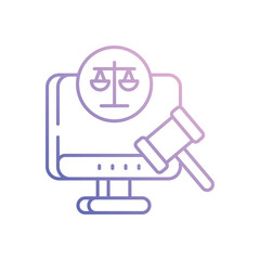 Cyber Crime Law vector icon stock illustration