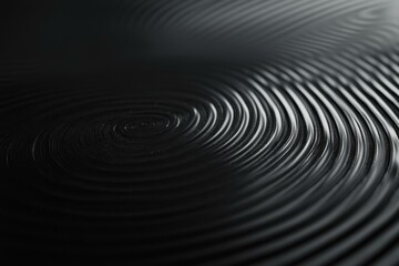 Obraz premium Abstract Black and Gray Concentric Rings Forming Spiral Pattern Design