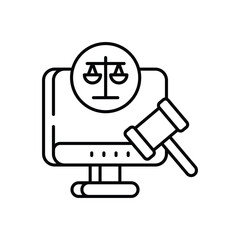 Cyber Crime Law vector icon stock illustration