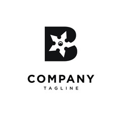 Letter B Shiruken Ninja Logo Icon Vector