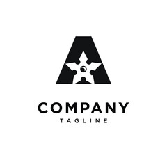 Letter A Shiruken Ninja Logo Icon Vector