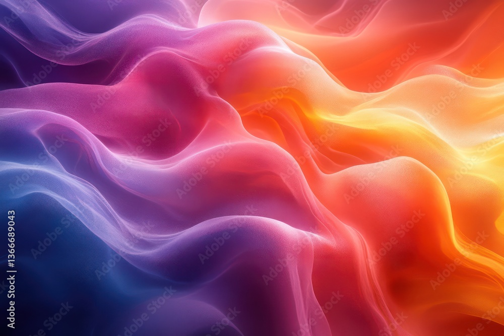 Canvas Prints bold flowing shapes in vibrant gradients forming an artistic abstract flow