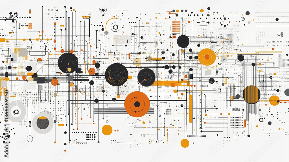 Poster abstract network of interconnected elements