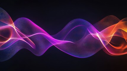 Abstract wave lines pattern dynamic colorful light flowing isolated on black background. concept of music, party, technology, modern. Abstract flowing wavy lines.
