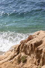 Afternoon view of waves crashing on to the coastline of La Jolla, San Diego, California, USA.