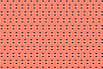 Simple Colorful Abstract Pattern Background Design In Light Orange Colour With Black Circle And White Stars.