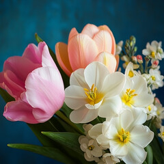 Naklejka premium spring flowers copyspace