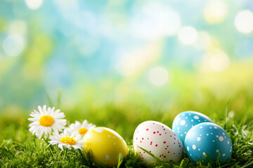 Fototapeta premium easter flowers copyspace