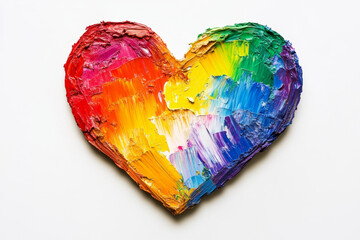 rainbow heart on white background