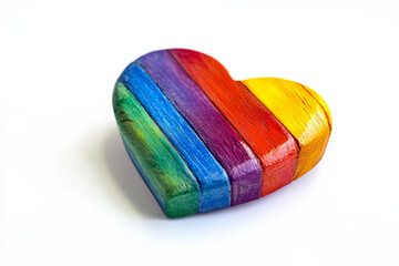 rainbow heart on white background 