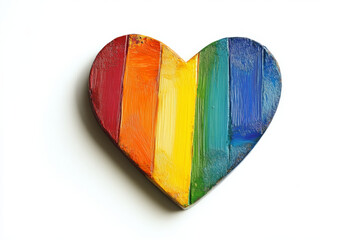 simple rainbow heart on white background 