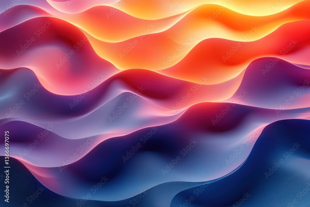 Wall mural circular gradient waves blending bold and soft tones seamlessly