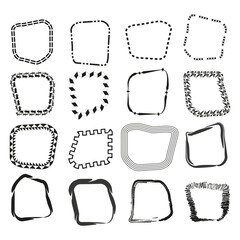 Decorative frame set. Abstract black outlines. Hand drawn borders. Vector sketch elements.