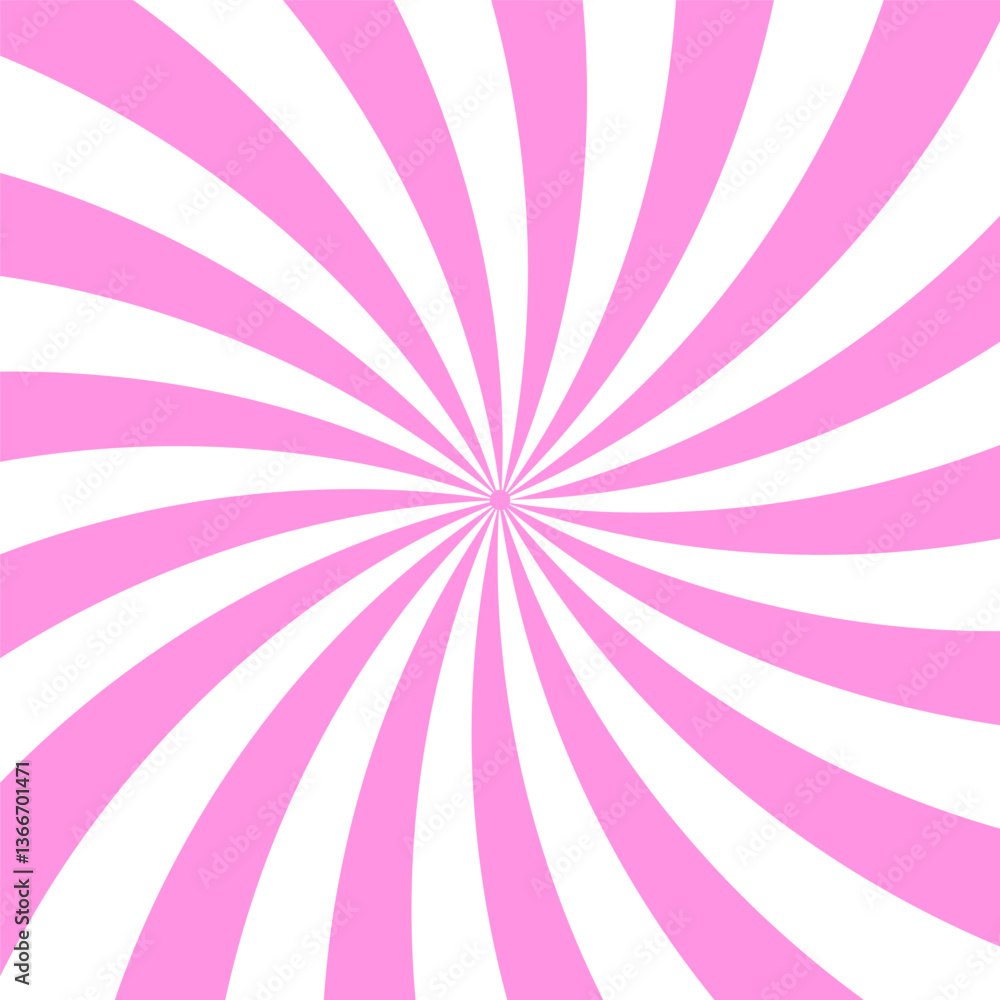 Poster pink spiral rays. abstract hypnotic pattern. dynamic burst effect. vector vibrant background.